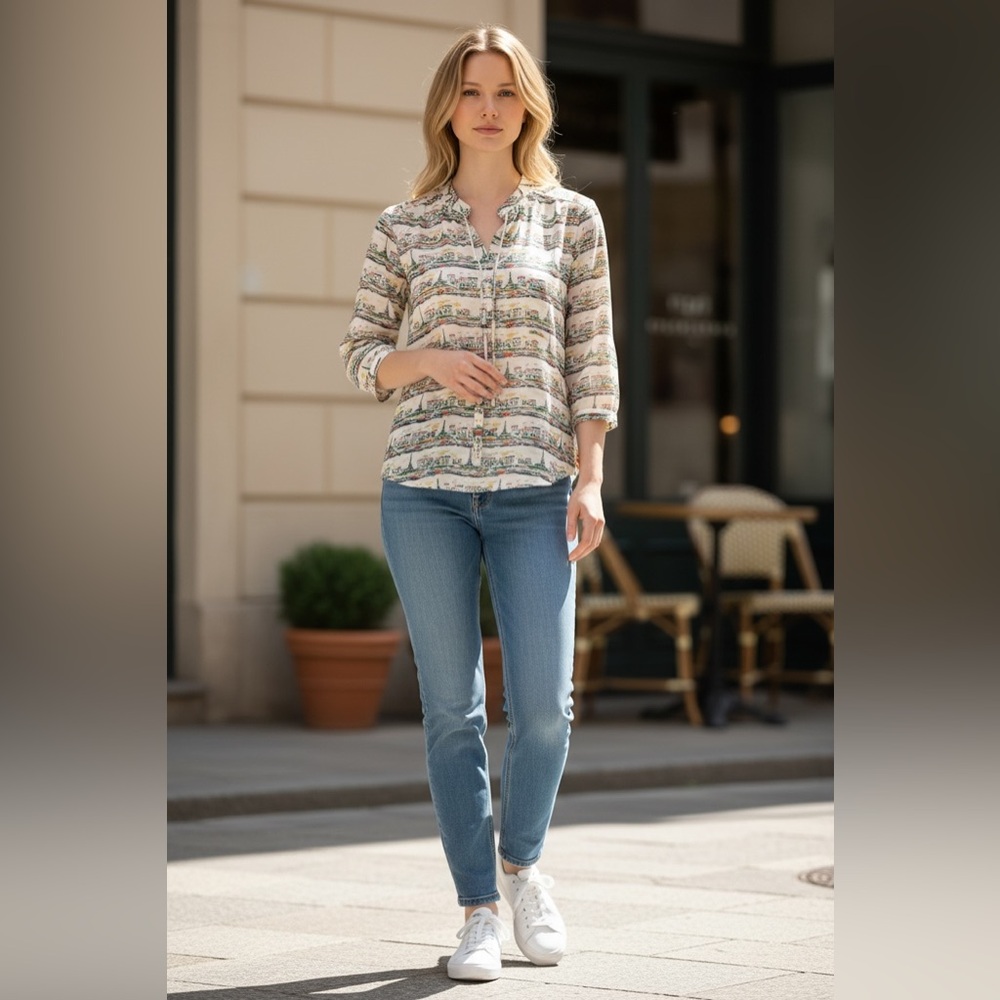Banana Republic Factory Multicolor Printed Blouse